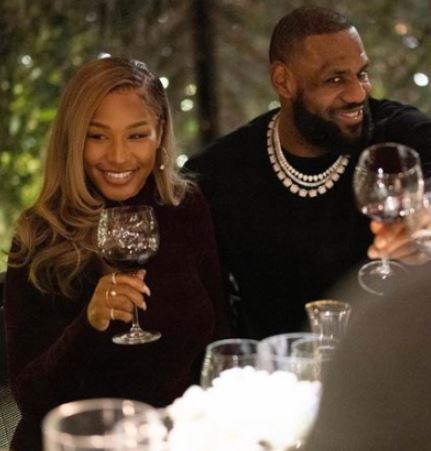 Aaron McClelland Gamble brother LeBron James with his wife Savannah James on their anniversary